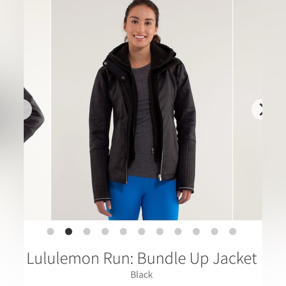 lululemon athletica Jackets & Blazers - Lululemon Run Bundle Up Running Jacket Black Lace Reflective waterproof size 6